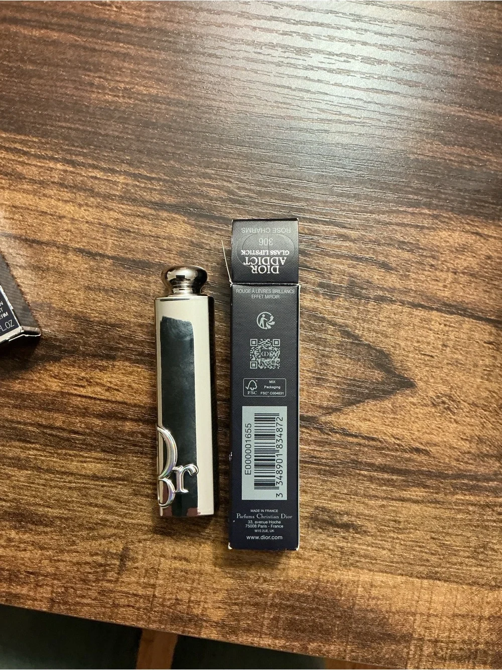 Dior Silver Lipstick Case with Black Box